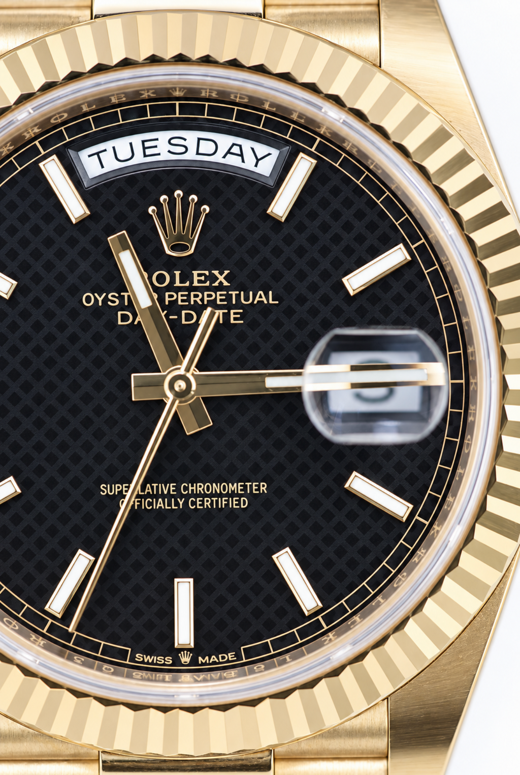 Rolex Day-Date 40mm Black Motif Dial 18K Yellow Gold 228238